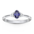 thumbnail image 2 of Birthstone Oval Ring with Shoulder Accents - Blue Sapphire (September), 2 of 5