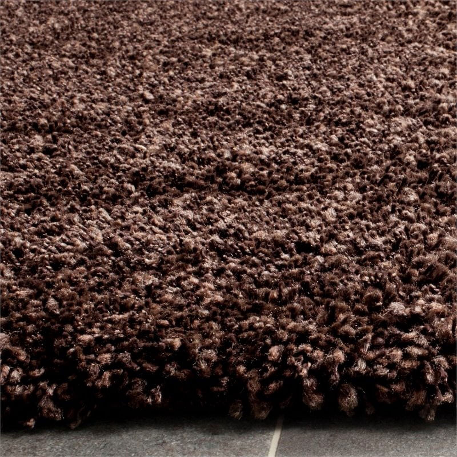 SAFAVIEH Santa Monica Chelsey Solid Shag Area Rug, Brown, 3' x 5'