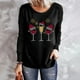 thumbnail image 1 of Pntutb Ladies Fashion Casual Christmas Print cuello redondo suelto manga larga top Pntutb Pntutb-3120, 1 of 6