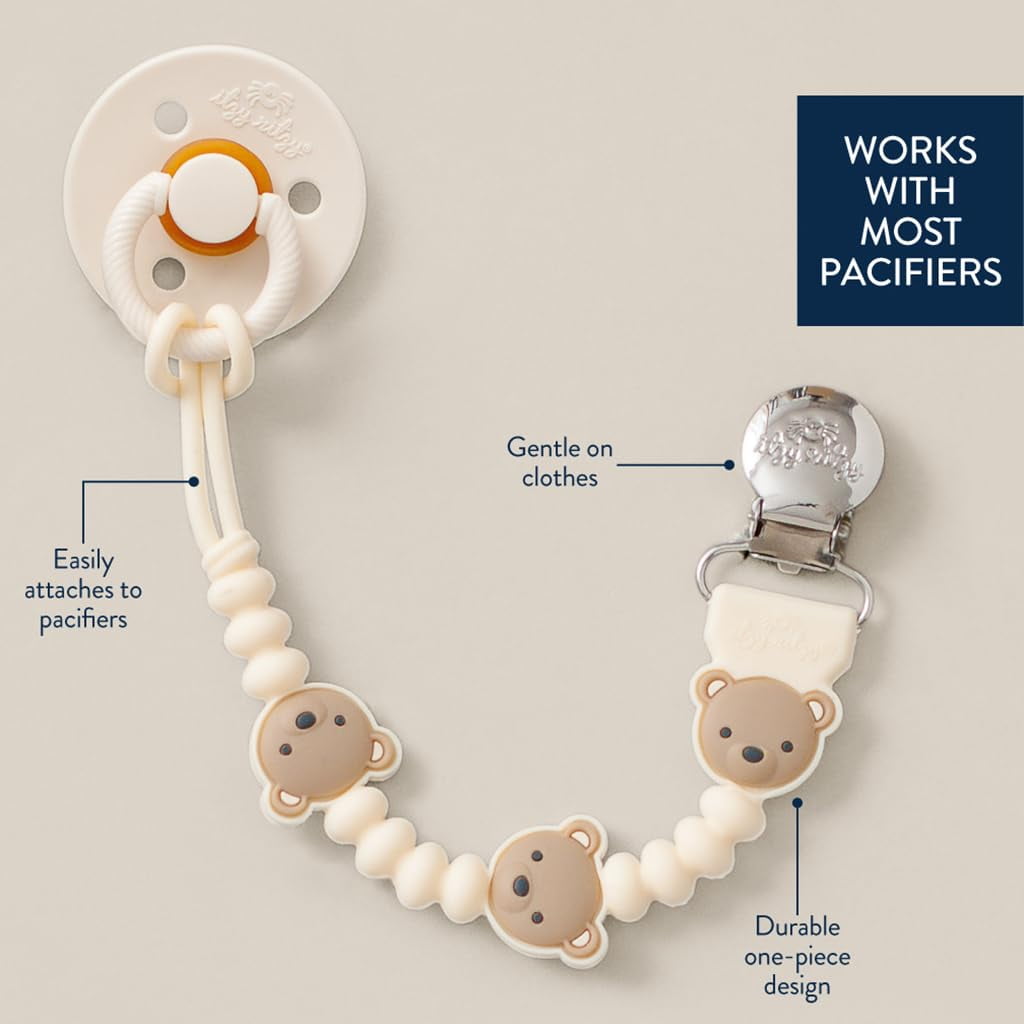 Itzy Ritzy Itzy Paci Strap Plus™ Taupe Bears