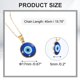 thumbnail image 2 of Colgante redondo de ojo malvado Uxcell, collar de 16 pulgadas de largo, azul oscuro, 2 of 6