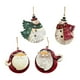 thumbnail image 1 of Colgante de árbol de Navidad, muñeco de nieve rechoncho de hierro vintage, figuras de Papá Noel, decoración colgante navideña, paquete de 4 (estilo aleatorio), 1 of 5