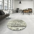 thumbnail image 4 of Ahgly Company Machine Washable Indoor Rectangle Industrial Modern White Gold Area Rugs, 6' x 9', 4 of 7