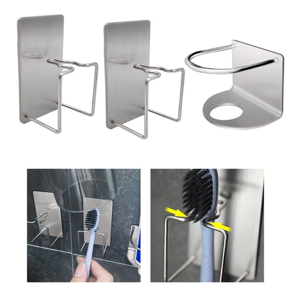 NIYANGLE Soap Dispenser Holder Stainless Steel Toothbrush Holders 3Pcs