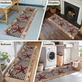 thumbnail image 6 of Country Stars Runner Rugs 2x6 ft Vintage Dark Red Star Black Plaid Brown Wood Grain Washable Hallway Rugs Non-Slip Floor Mats Absorbent Bedside Runners for Bedroom Kitchen Bathroom Laundry Room, 6 of 9