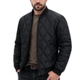 thumbnail image 2 of Mens Winter Coats Full Zipper Long Sleeve Solid Color Fashion Casual Warm Outdoor Jacket with Pocket Black L, 2 of 5