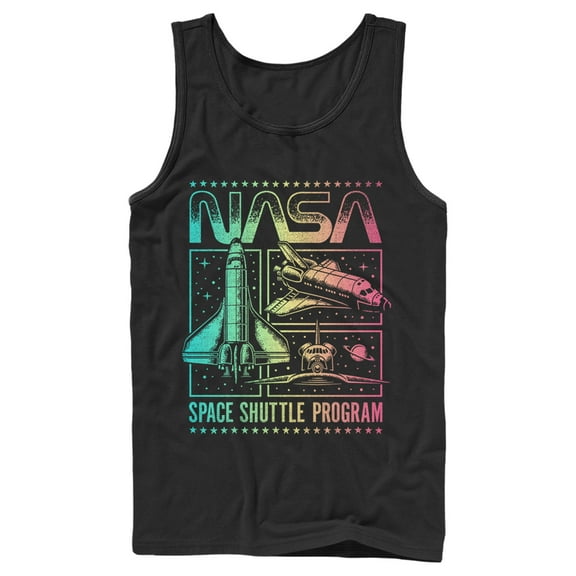 Men's NASA Rainbow Panels  Tank Top Black Large