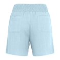 thumbnail image 6 of KHONTS Linen Shorts for Women Casual Summer High Waist Wide Leg Beach Vacation Shorts with Pockets Blue M, 6 of 6