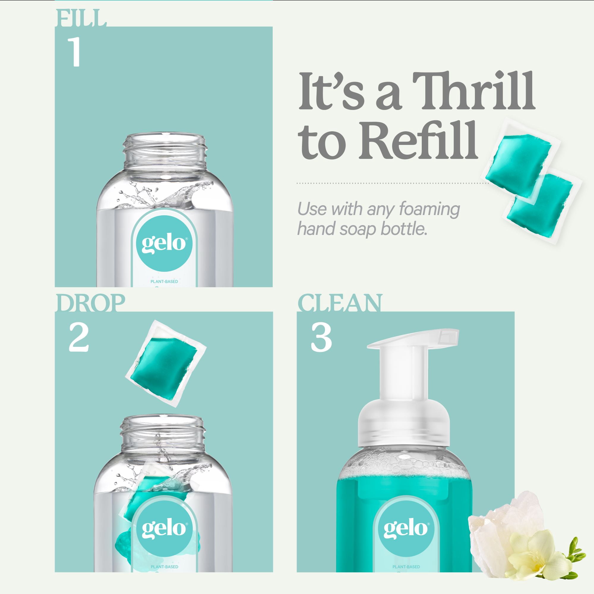 Gelo Foaming Hand Soap, Ocean Breeze, 10 Fl Oz