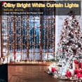 thumbnail image 3 of Luces de Cortina navideñas para Interiores - Blanco frío 300 LED 3 m x 3 m Luces navideñas alimentadas por USB 8 Modos/Temporizador/Control Remoto para decoración de Exteriores/Dormitorio/Fiesta/jard, 3 of 5