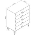 thumbnail image 3 of Manhattan Comfort Rockefeller 5-Drawer Engineered Wood Dresser in Off White, 3 of 3