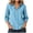 Light Blue, variant on Staron Women's Casual Button Down Shirts Collared 3/4 Sleeve V Neck Blouse Loose Fit Summer Tops Blouses L