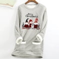 thumbnail image 2 of qelini Fleece Lined Sweatshirts for Women Dwarf Print Crewneck Pullover Long Sleeve Tunic Tops Thermal Warm Blouses, 2 of 3