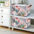 thumbnail image 2 of Yayeee Foldable Storage Basket for Shelves with Handles Set of 2 Waterproof Cloth Bins, Flowers and Leaves, 2 of 7
