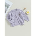 thumbnail image 3 of Wassery Baby Girls Knitted Cardigan 3M 6M 12M 2T 3T Toddler Spring Autumn Sweater Coat Long Sleeve Bear Print Crochet Jacket Winter Warm Outwear, 3 of 8