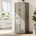 thumbnail image 5 of Walsunny Pantry Cabinets with Drawer Doors Shelves 67 Inches Tall Wooden Food Storage Cabinet Freestanding for Microwave Kitchen Storage Dining Room Gray, 5 of 8