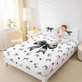 thumbnail image 3 of Erosebridal Girly Black Bow Bed Sheets, Cute Love Heart King Sheets, 4-Piece, 3 of 5