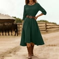 thumbnail image 6 of Omexry Elegant Dresses for Women Women's Summer Solid Color Round Neck Long Dress, 6 of 7