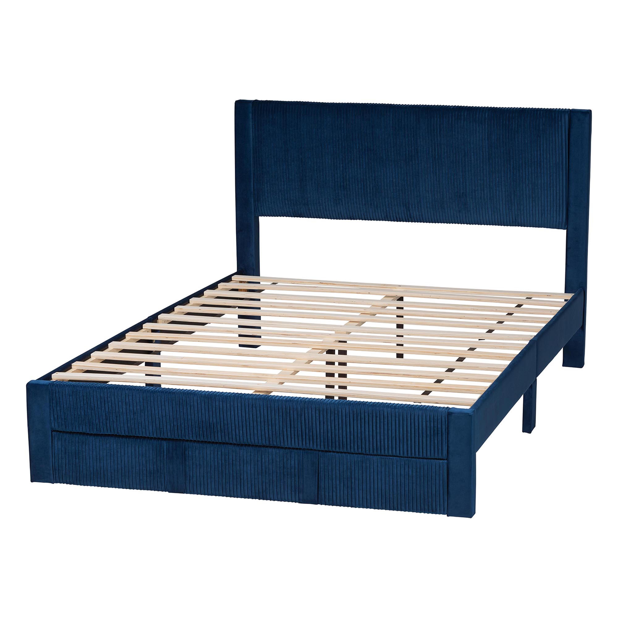 Baxton Studio Elora Modern Storage Bed, Queen, Navy Blue