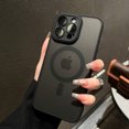 thumbnail image 4 of Armadura mate de lujo para Magsafe, funda de carga inalámbrica magnética para iPhone 11, 12, 13, 14, 15 16 Pro Max Plus, funda dura a prueba de golpes, 4 of 5