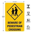 thumbnail image 2 of Beware Of Pedestrian Crossing Sign Aluminum Metal Tin Sign For Indoor & Outdoor Yard Sign Lawn Sign Decor 8x12Inch, 2 of 7