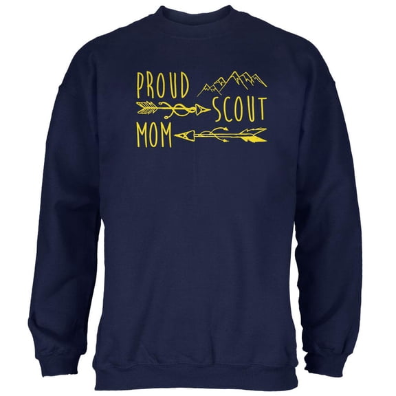 Proud Scout Mom Gold Mens Sweatshirt Navy LG
