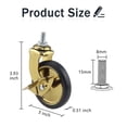 thumbnail image 2 of 3-Inch Swivel Stem Casters With Brake For Hotel Restaurant Trolley Casters With 8x15 Threaded,Lightweight Total Capacity 160lbs ,Superior Material, 2 of 6