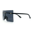 thumbnail image 6 of Oversize Rimless Shield Square Rectangle Large Sunglasses All Black, 6 of 8