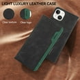 thumbnail image 6 of SaniMore Case Wallet for iPhone 14, RFID Blocking PU Leather Kickstand Flip Cover with 3 Card Slots [TPU Protective Interior Shell], Magnetic Folio Compatible with iPhone 14, Black, 6 of 9