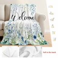 thumbnail image 5 of Watercolor Flowers Blanket Soft Cozy Warm Throw Blanket for Couch, Plush Fuzzy Flannel Fleece Blankets for Sofa, Blue Garden Floral Farm Botanical Bed Blankets Lightweight Gifts for Women, 40"x60", 5 of 9