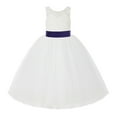 thumbnail image 2 of Ekidsbridal Girl Wedding Flower Girl Dress - V-Back Ivory Lace Tulle with Bow Sash 212noFT-A (Size: 2-10), 2 of 3