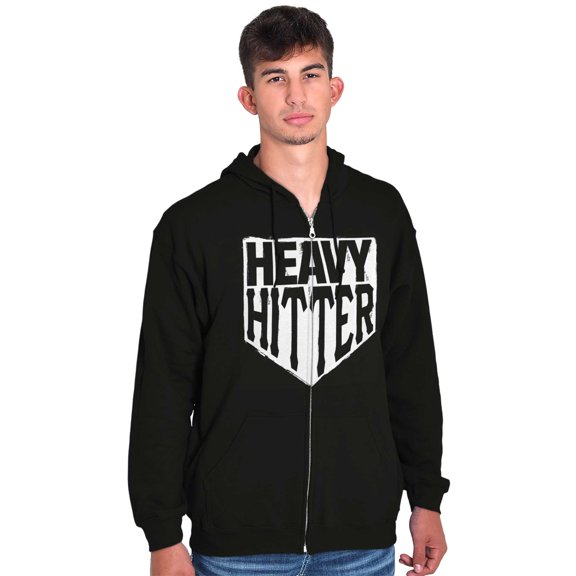 Heavy Hitter Baseball Fanatic Sports Men's Big & Tall Graphic Zip Up Hoodie Brisco Brands 2X