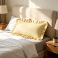 thumbnail image 6 of Ruffled Striped Throw Pillow Cover Soft Yellow White Stripe Decorative Cushion Case and Rectangle Frilled Pillowcase for Living Room Sofa Bed Decor, 6 of 6
