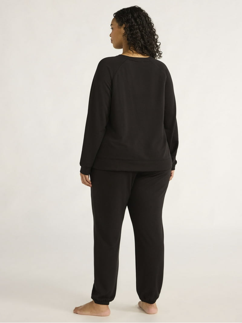 ★★ ★★ Women's Monologo French Terry Relaxed F Vintage French Terry Relaxed Sweatshirt - Black | James