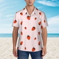 thumbnail image 2 of Pofeuu Strawberry Print Hawaiian Shirt for Men Sleeves Casual Button Down Summer Beach Dress Shirts T-Shirts,Small, 2 of 7