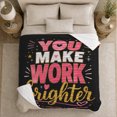 thumbnail image 5 of You Make Work Brighter Inspirational Quote Art Motivational, Cozy Typography Art Scene, Warm Flannel Blanket for Living Room and Reading Nook, Art Lovers Valentine's Day Gift, Artistic Home Decor, 5 of 9