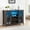 Rustic Oak, variant on 47.2" Rustic Oak Wine Bar Cabinet with LED Light, Liquor & Coffee Buffet Sideboard with Wine Rack, Glass Holder & Adjustable Shelves