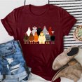 thumbnail image 2 of Gibobby Blusa Casual de Mujer Mujeres Casual Impresión Manga Corta Cuello Redondo Camiseta Suelta Blusa Tops(Vino,XL), 2 of 4