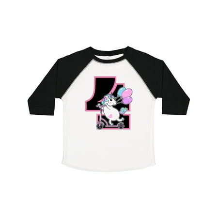 

Inktastic 4th Birthday Unicorn Party Girls Gift Toddler Toddler Girl T-Shirt