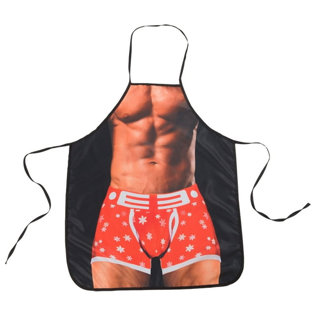 Delantal de cocina creativo de hombre musculoso, de poliéster, ligero, 57 x 73 cm, regalo divertido para San Valentín