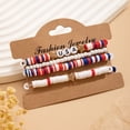 thumbnail image 4 of SIfdSeng 4Th of July Celebration Bracelet Set Independence Day's Soft Ceramic Beaded Monogram Bracelet Stretch Star Flag Clashing Hand Jewelry Italian Bracelet Charms Bracelet Charms Bulk Bracelets, 4 of 6