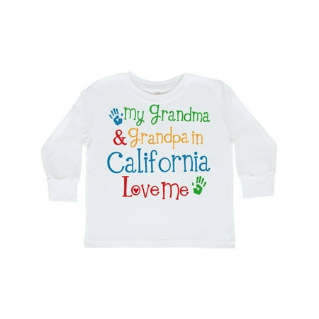 

Inktastic California Grandma Grandpa Love Me Gift Toddler Boy or Toddler Girl Long Sleeve T-Shirt
