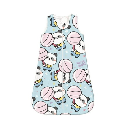 

Cauagu Cute Panda Bear for Infant Wearable Blanket Unisex Girl Boy Swaddle Transition Sack - Newborn Essentials Sleep Clothes-Large