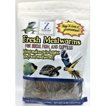 Fresh mealworms (better than live worms) for birds, fish and reptiles - 8.46oz (1600 counts)