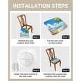 thumbnail image 4 of Beach Blue Chair Seat Covers for Dining Room Stretch Chair Seat Covers Set of 2, Starfish Palm Tree Shell Sandy Beach Chair Seat Protector Cushion Slipcovers for Kitchen Restaurant Office, 4 of 6