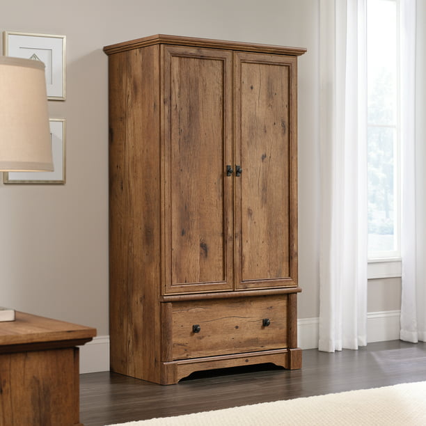 Sauder Palladia Armoire Vintage Oak, Wardrobe Closet Armoire