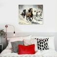 thumbnail image 4 of COMIO Wild Horse Portrait Brown Animal Watercolor Painting Canvas Poster Wall Art Decor Print Picture Paintings for Living Room Bedroom Decoration 20x16 inch, 4 of 4