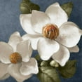 thumbnail image 2 of Loreth, Lanie 15x15 Black Ornate Wood Framed with Double Matting Museum Art Print Titled - Magnolias on Blue II, 2 of 4