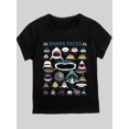 thumbnail image 1 of CARAS DE TIBURÓN Varios patrones de estampados educativos con temática de tiburones Camiseta de manga corta de cuello redondo para niño, camiseta ligeramente elástica y cómoda, con lindos estampados, 1 of 5