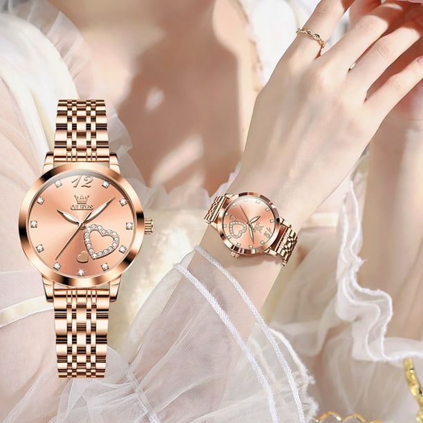 OLEVS Watches for Women Simple Dress Ladies Watch Rose Gold  display picture 1